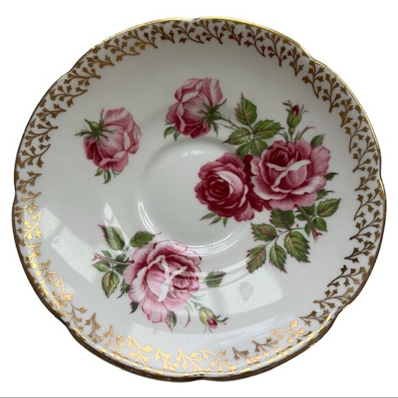 Vintage Collingwood Fine Bone China Tea Cup & Saucer Mauve Pink Roses w/ Gold - Picture 7 of 12
